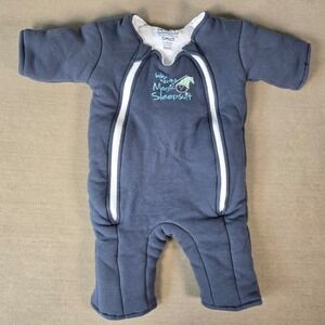 Baby Merlin's Magic Sleepsuit Small 3-6 Months Blue/Gray Sleep Sack Swaddle Suit